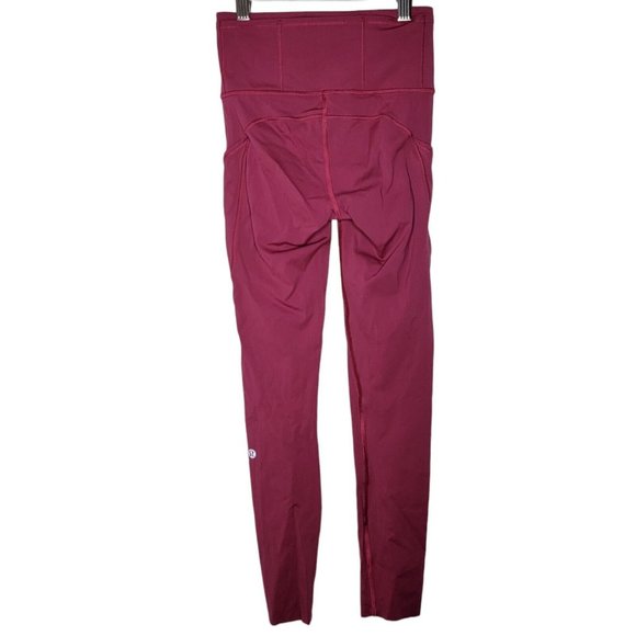 Lululemon Size 2 Fast 7/8 Tight II Nulux 25" Star Ruby Red Women Leggings - Picture 2 of 5